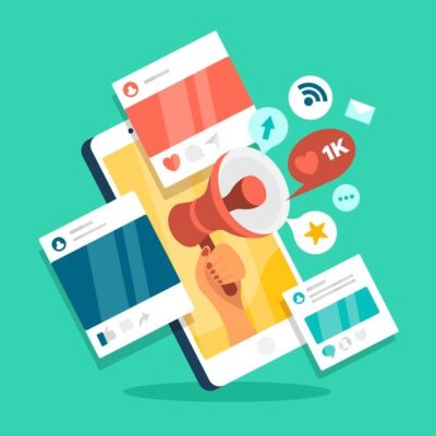 Social Media Marketing Mobile Phone Concept
